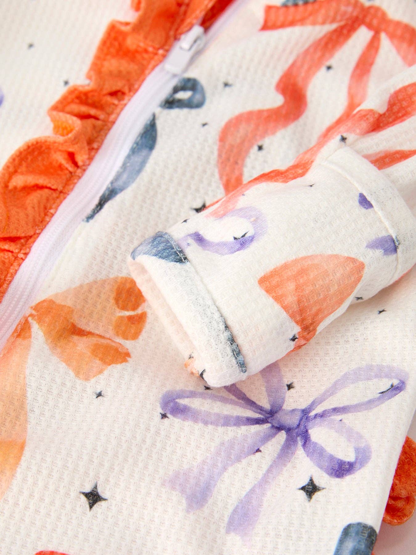 Bow Print Pajama Girls Romper