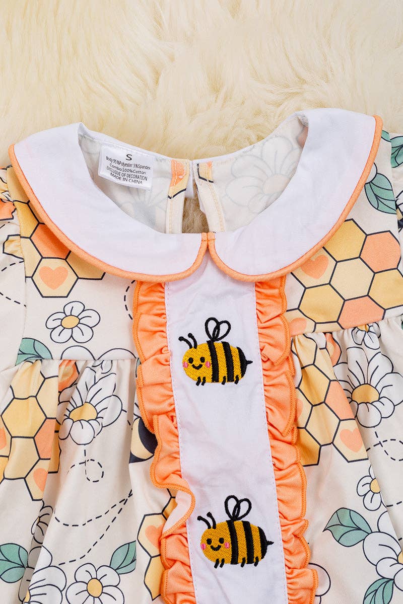 🐝🐝Bee embroidered dress.DRG15134013 SOL