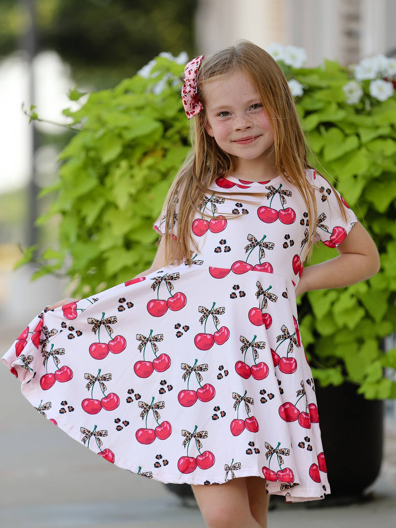 Cherry Milk Silk Girls Dress