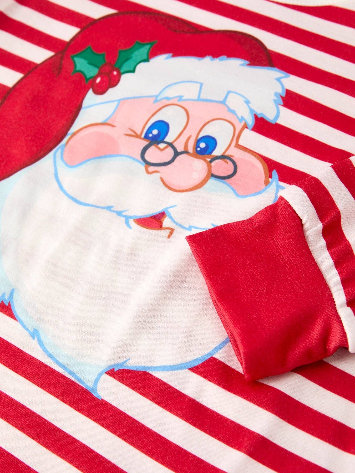 Christmas Print 2 Tops + 1 Pant Combination Girls Pajama Set