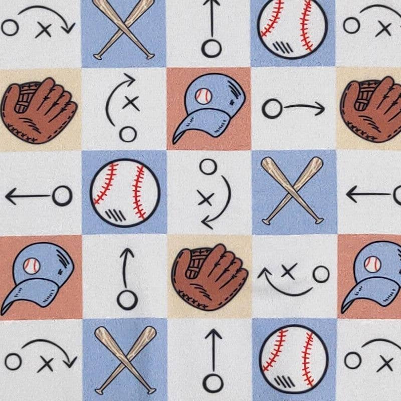 Checkered Baseball Boy Romper