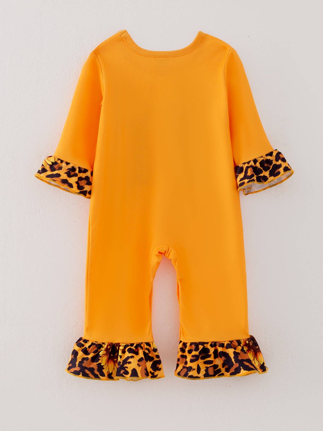 4 piece Baby Girl Autumn /Winter Letter Leopard OX O-neck Ruffle Romper Set
