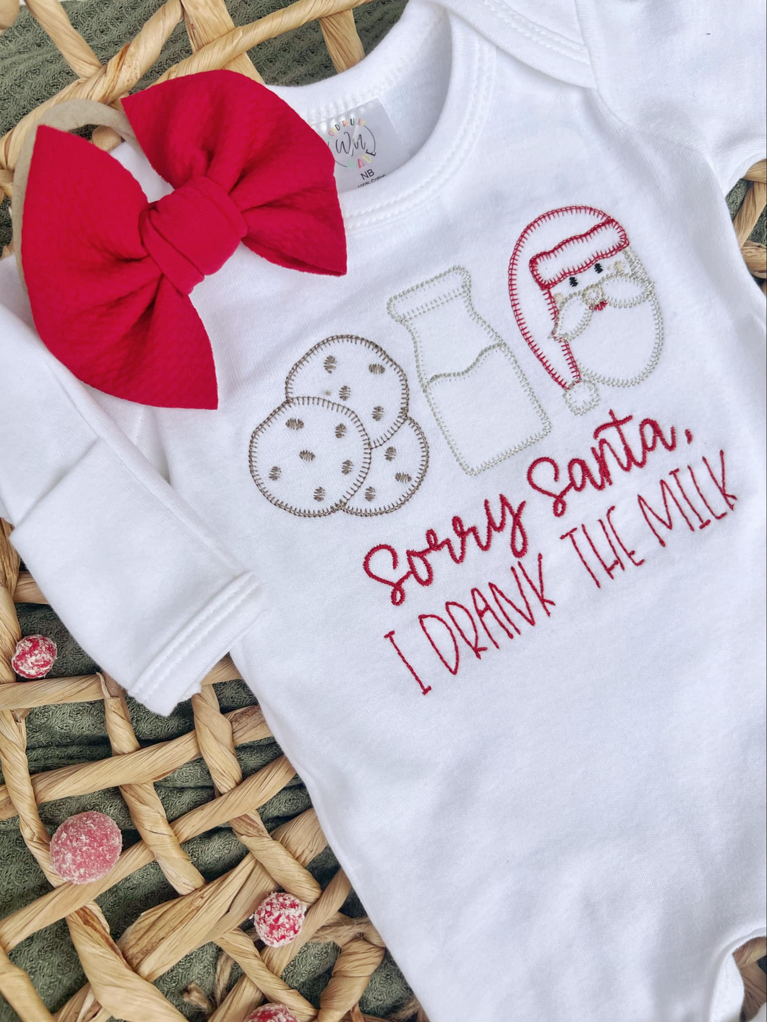 Baby Romper | Sorry Santa I Drank All The Milk Christmas