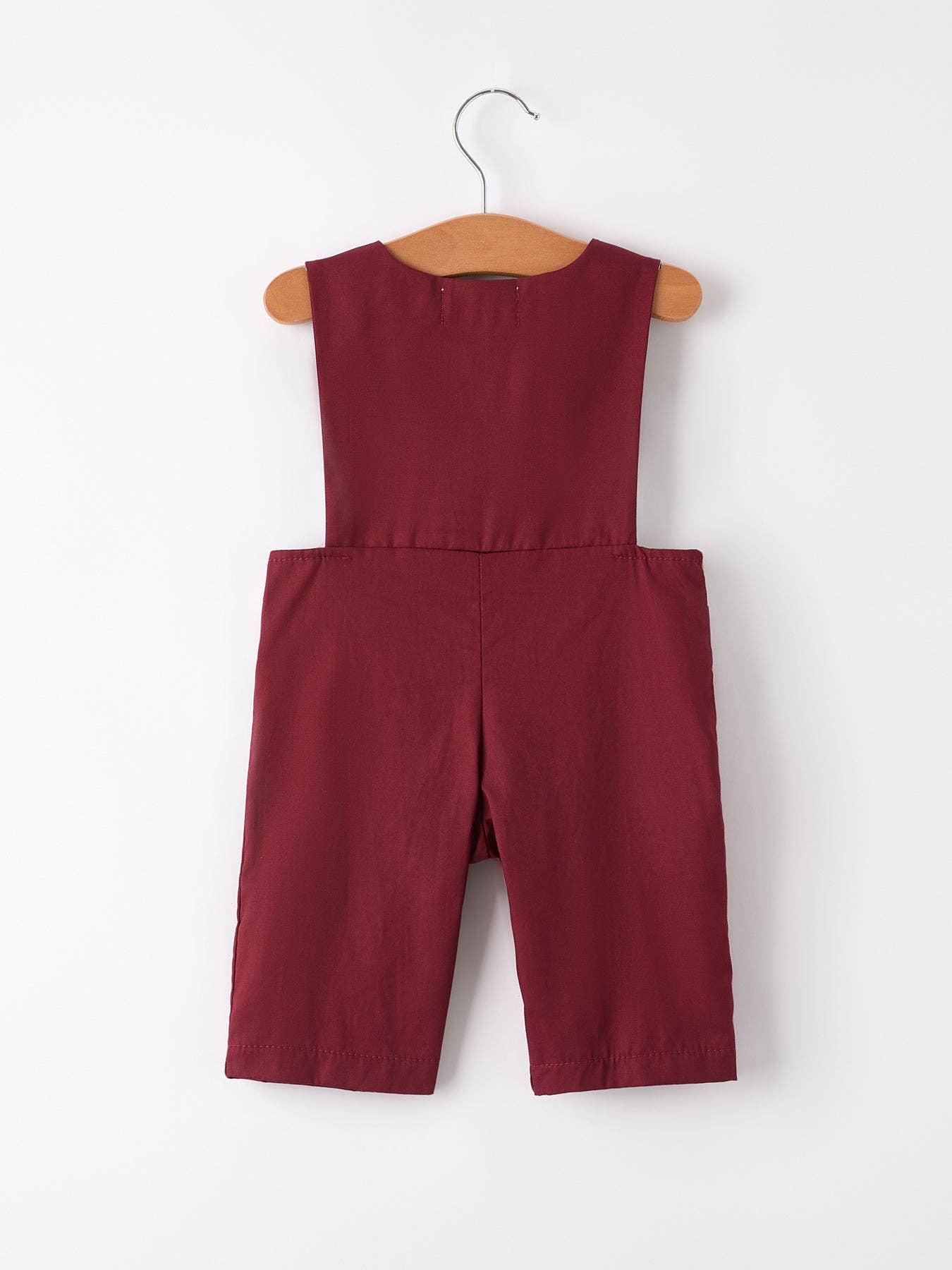 Dark Red Smocked Church Christ Bishop Christening Boys' Romper