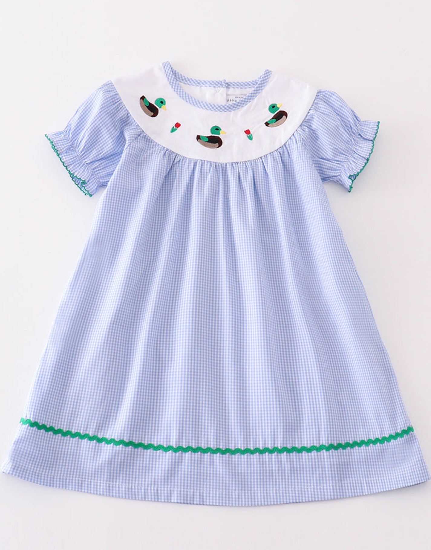 Blue duck embroidery girl dress