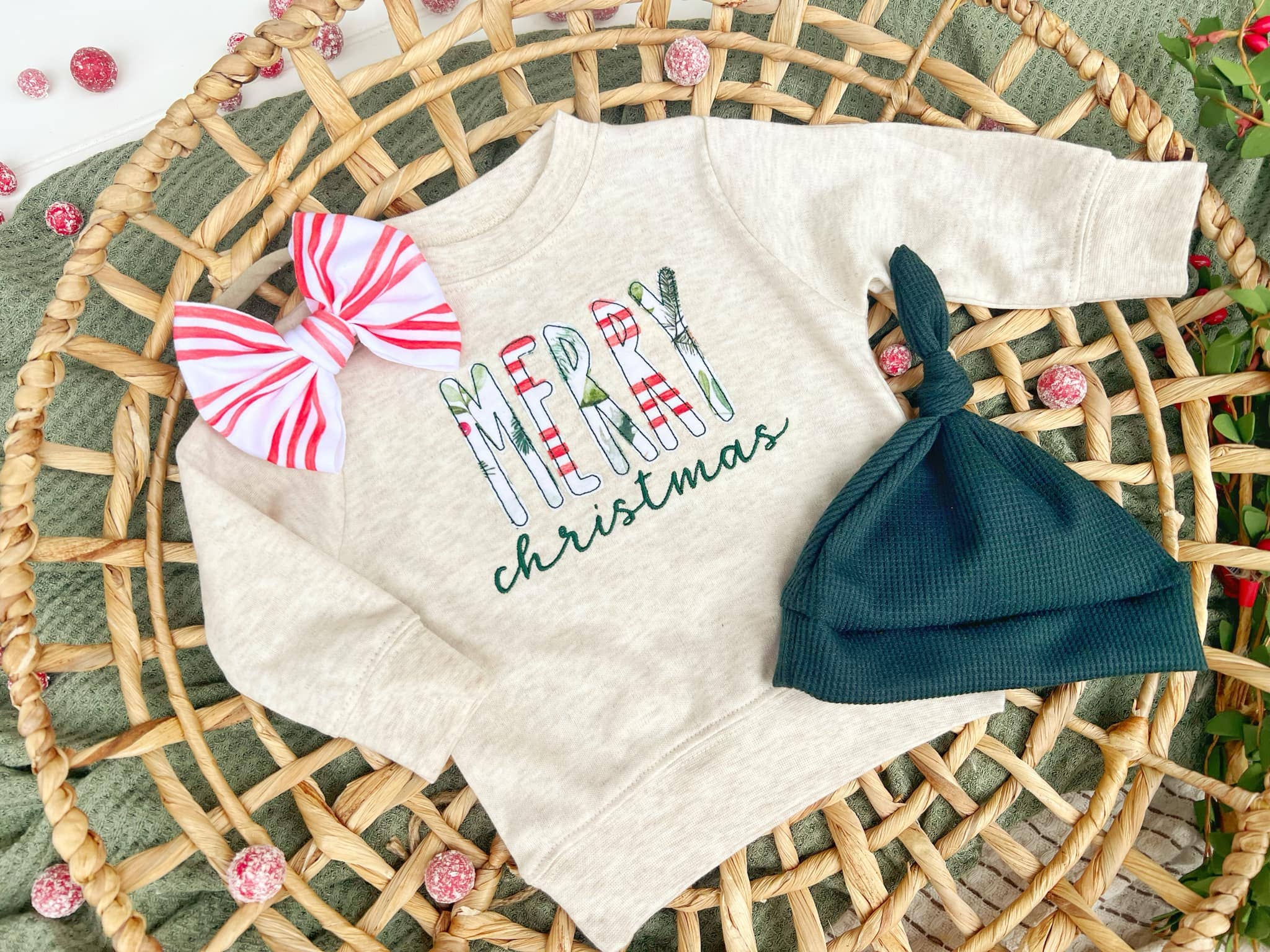 Baby Sweatshirt | Merry Christmas | Oatmeal Red Green