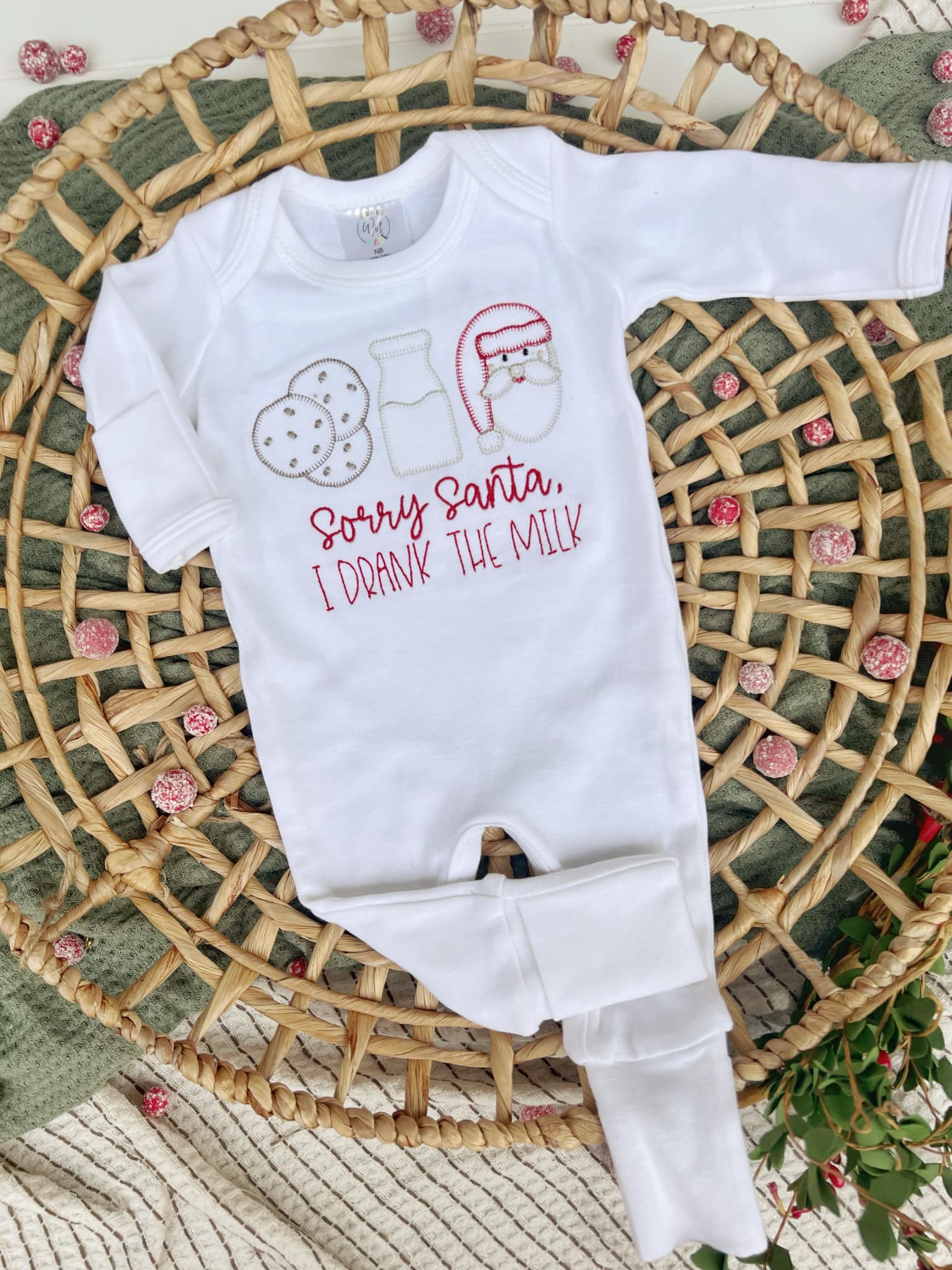 Baby Romper | Sorry Santa I Drank All The Milk Christmas