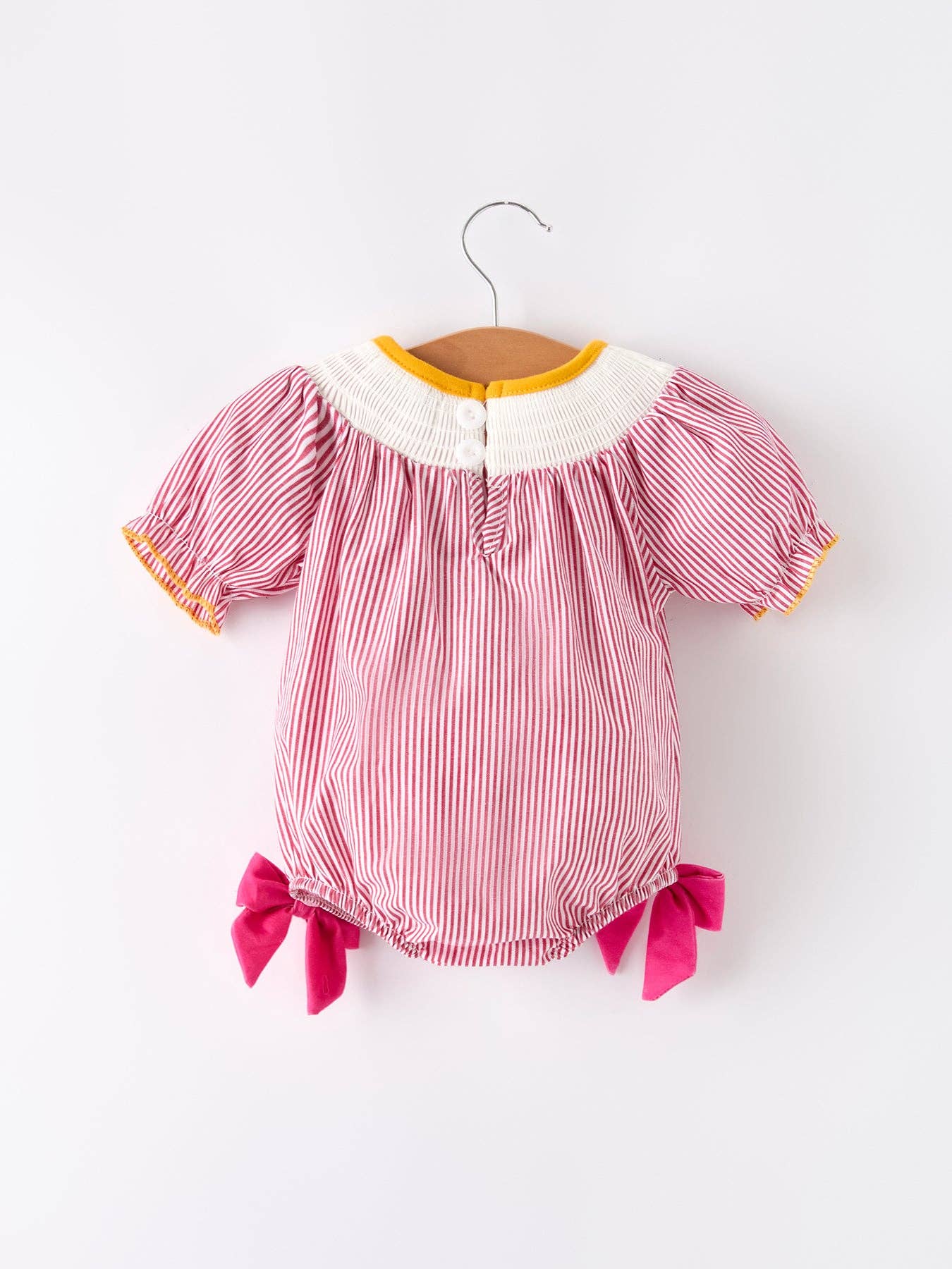 Autumn Rooster Smock Embroidered Baby Girl Romper