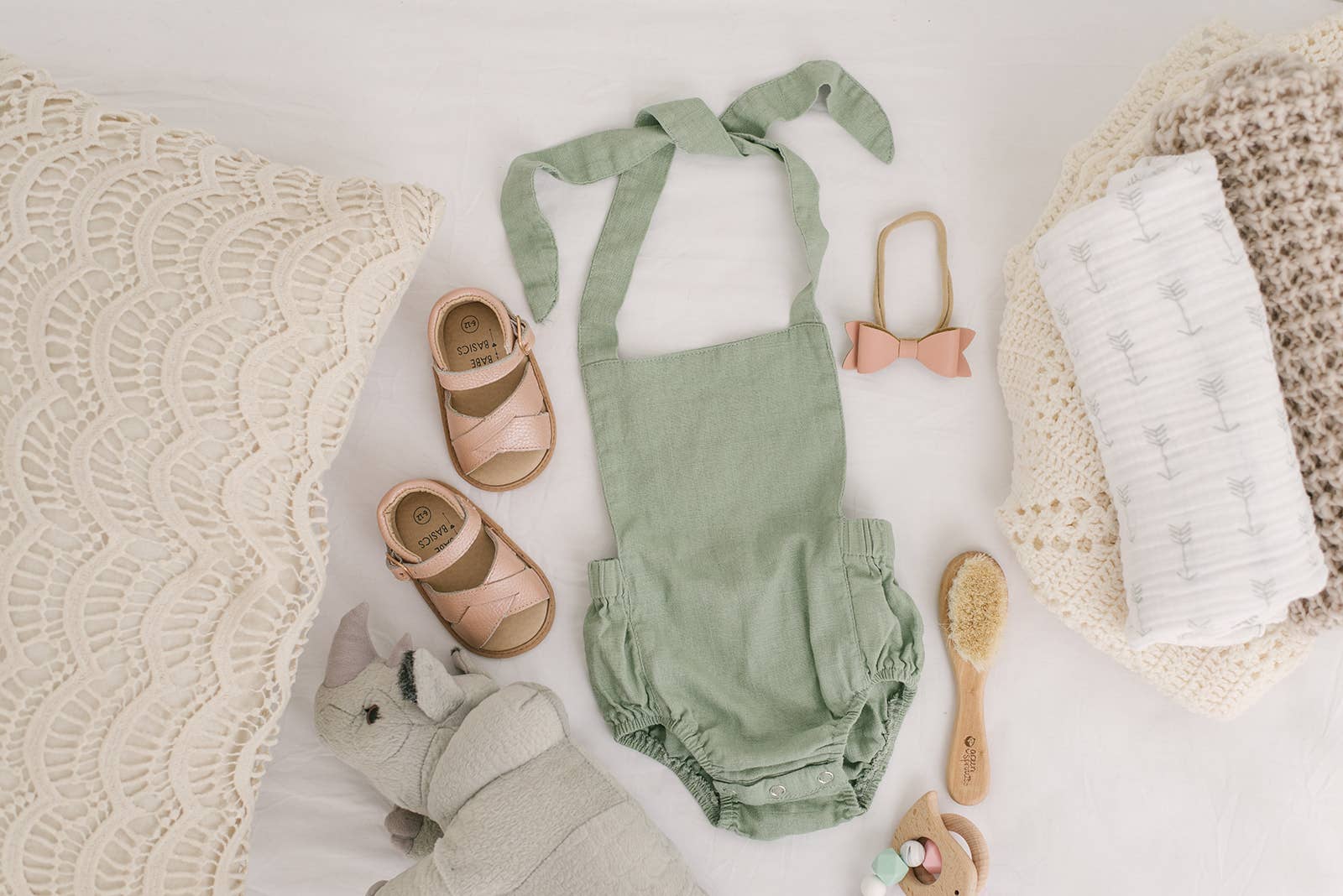 Sage Summer Baby Romper