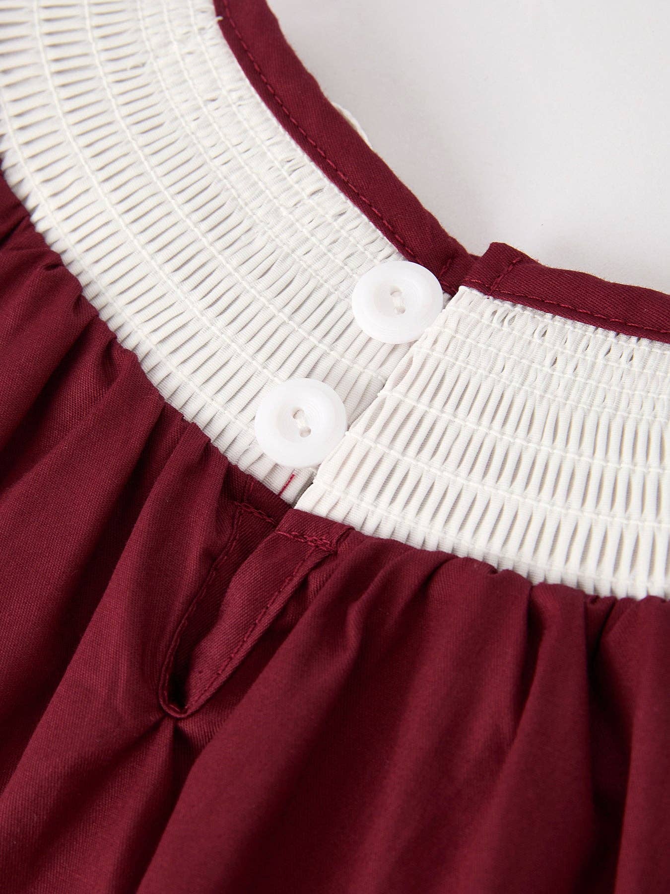 Dark Red Smocked Church Christ Bishop Christening Dress