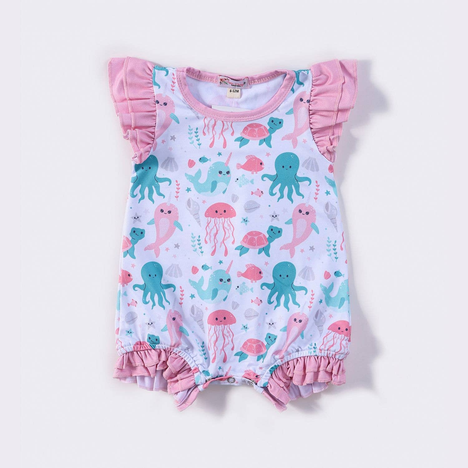 Pink Aquatic Baby Romper
