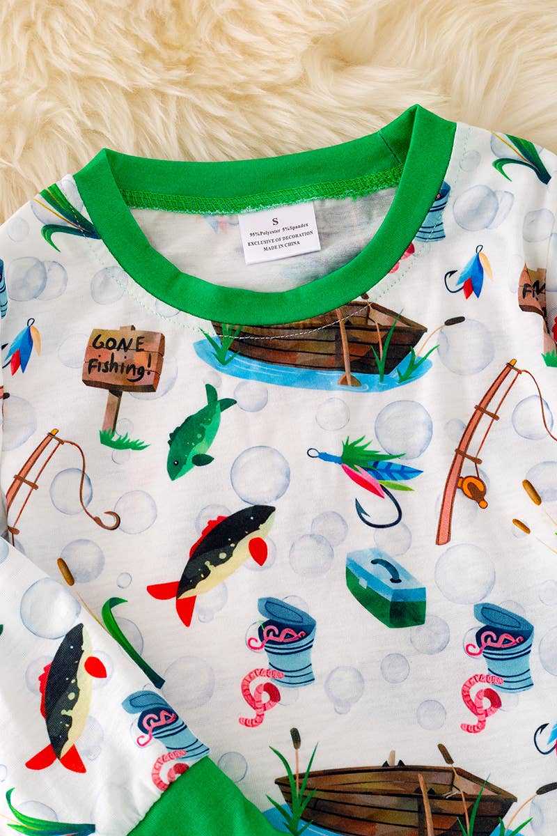 GONE FISHING BOYS PRINTED PAJAMAS. PJB40016 JEAN
