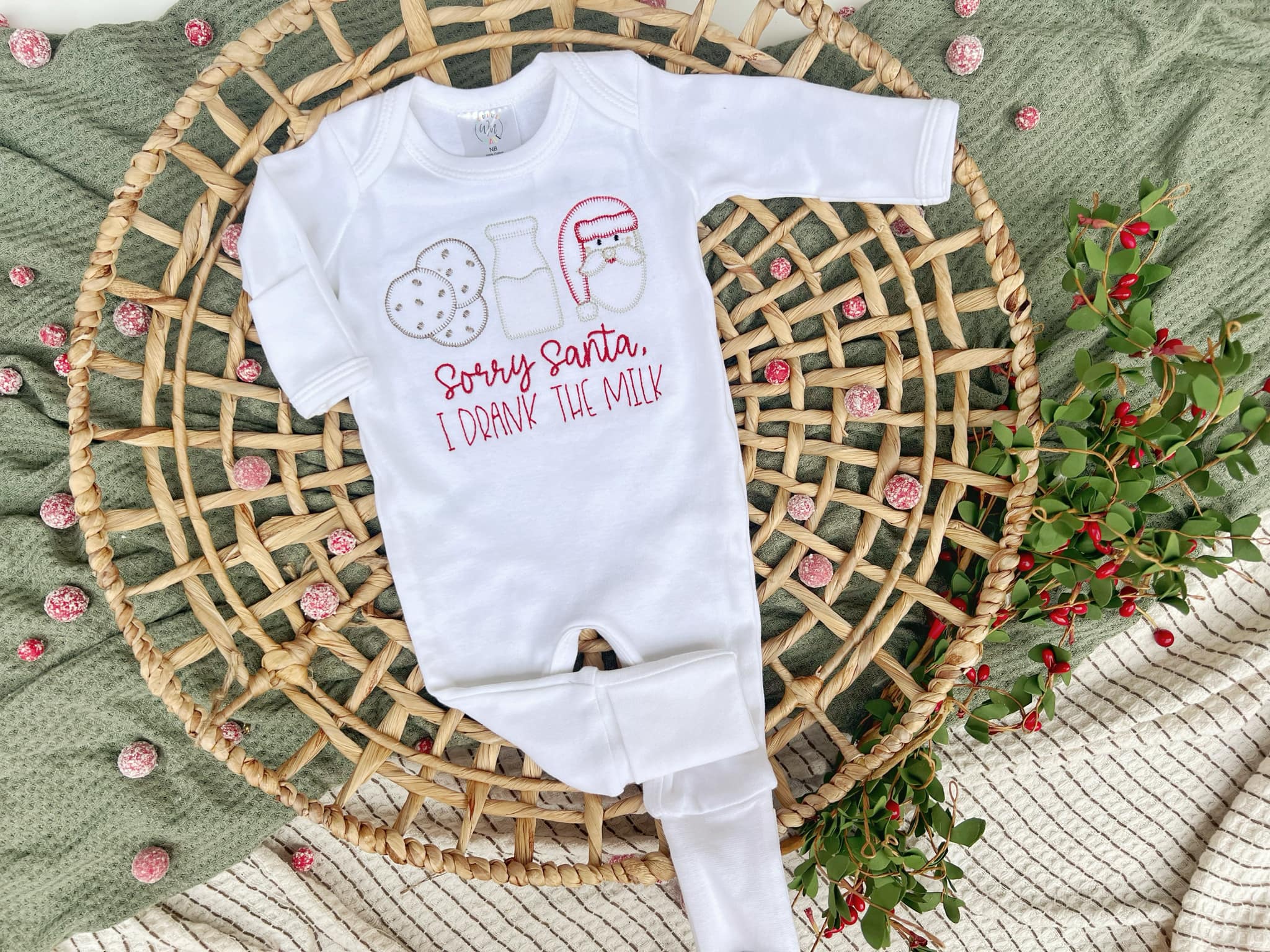 Baby Romper | Sorry Santa I Drank All The Milk Christmas