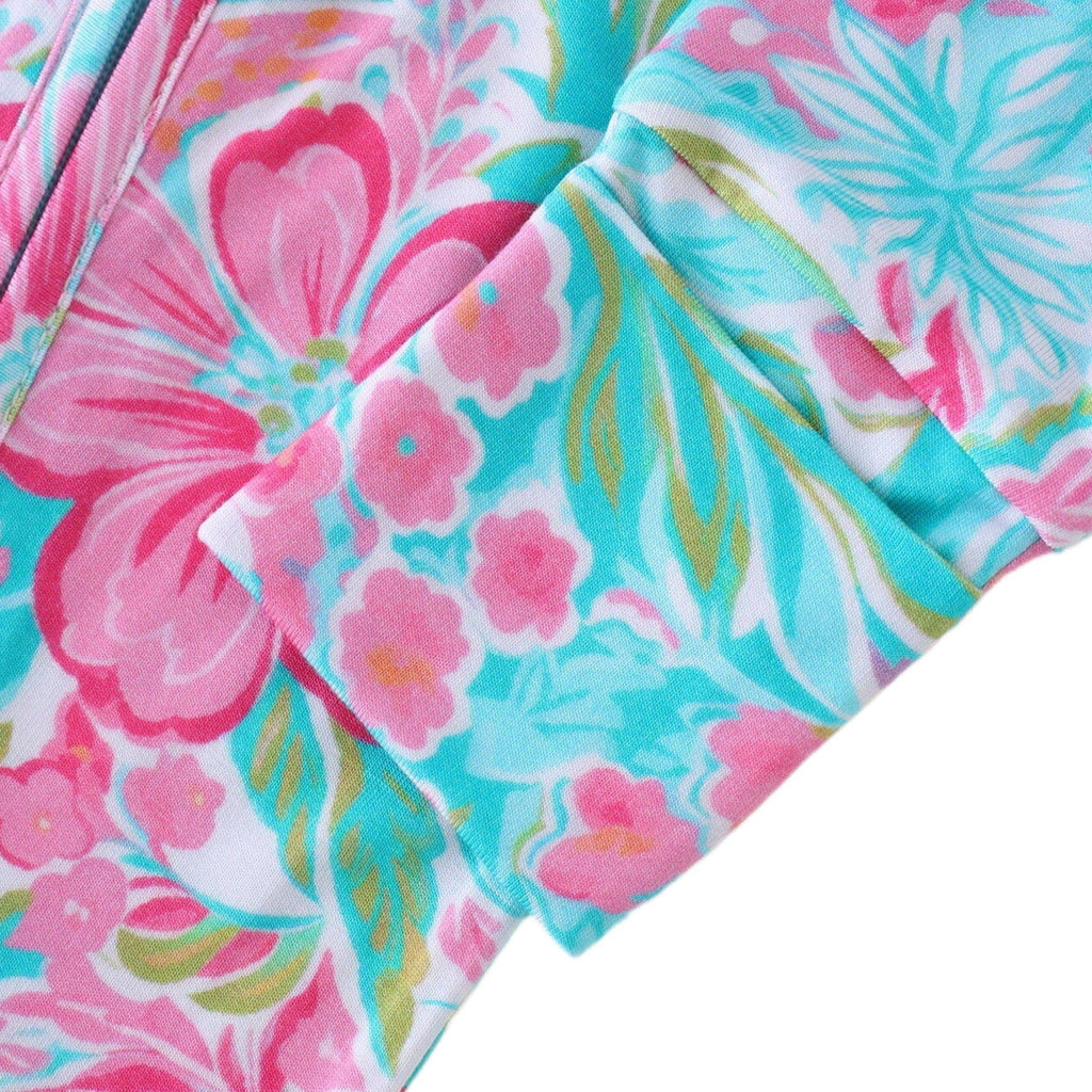 PoshTOT Peony Flower Bamboo Baby Convertible Zippy Romper