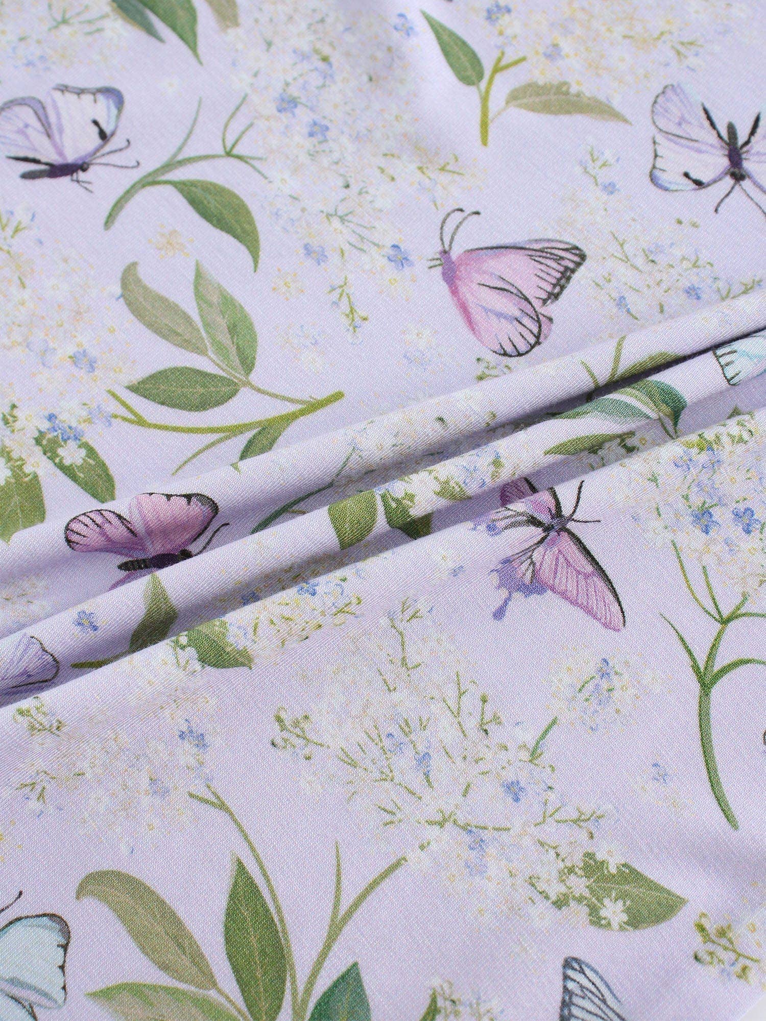PoshTOT Purple Butterfly Print 2 Piece Short Sleeves PJ Set