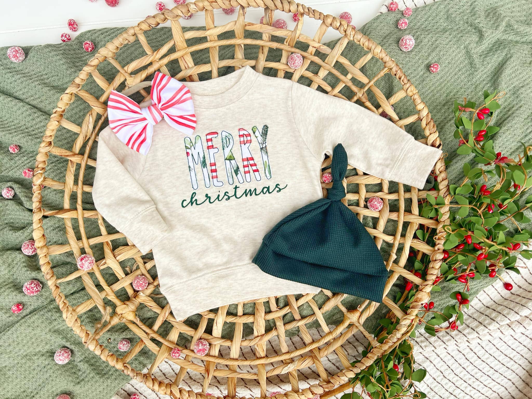 Baby Sweatshirt | Merry Christmas | Oatmeal Red Green