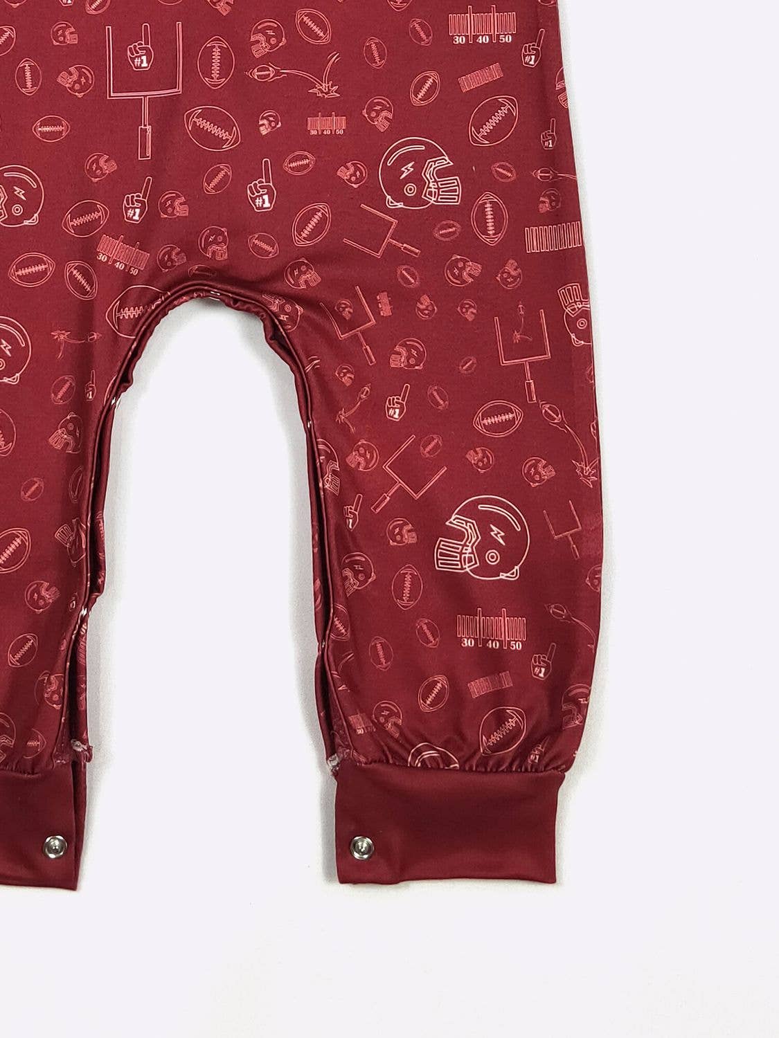 Football Field Goal Boy Romper-Burgundy
