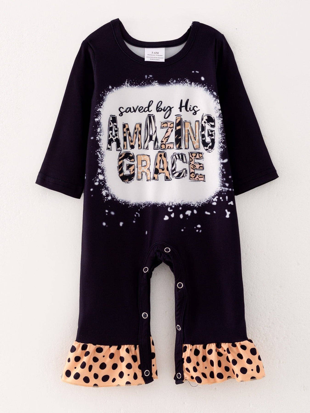 4 piece Baby Girl Autumn /Winter Letter Leopard OX O-neck Ruffle Romper Set