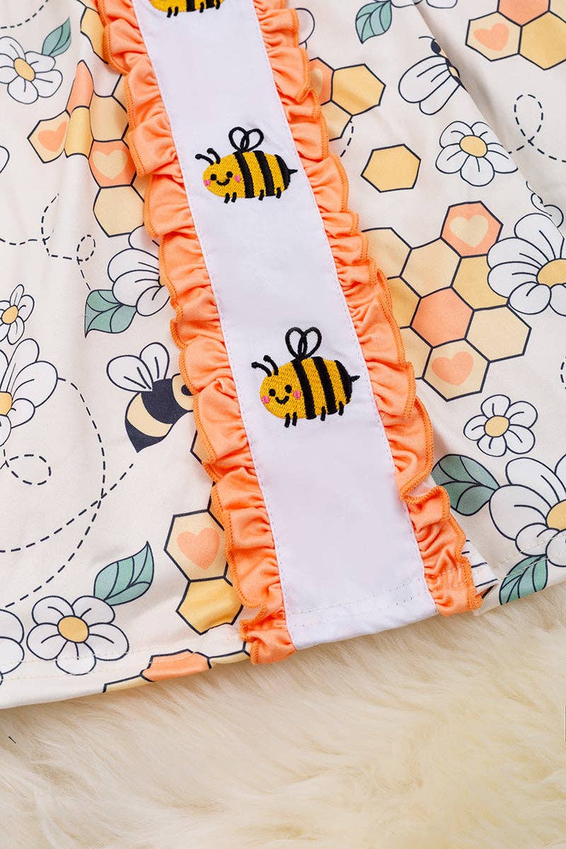 🐝🐝Bee embroidered dress.DRG15134013 SOL