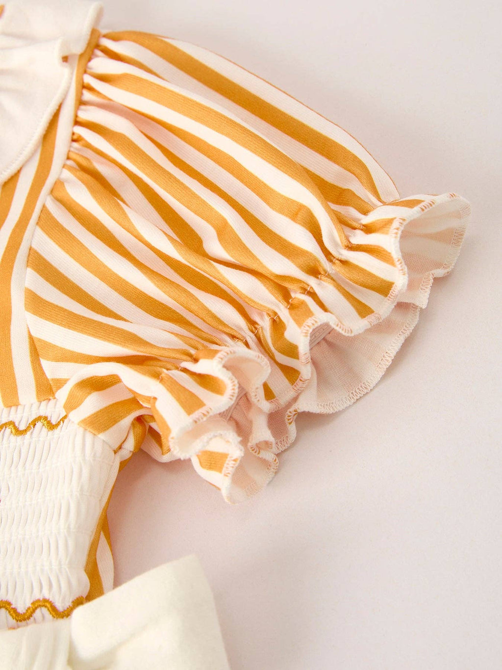 Fall Thanksgiving Orange Pumpkin Smock Embroidery Baby Girl Dress