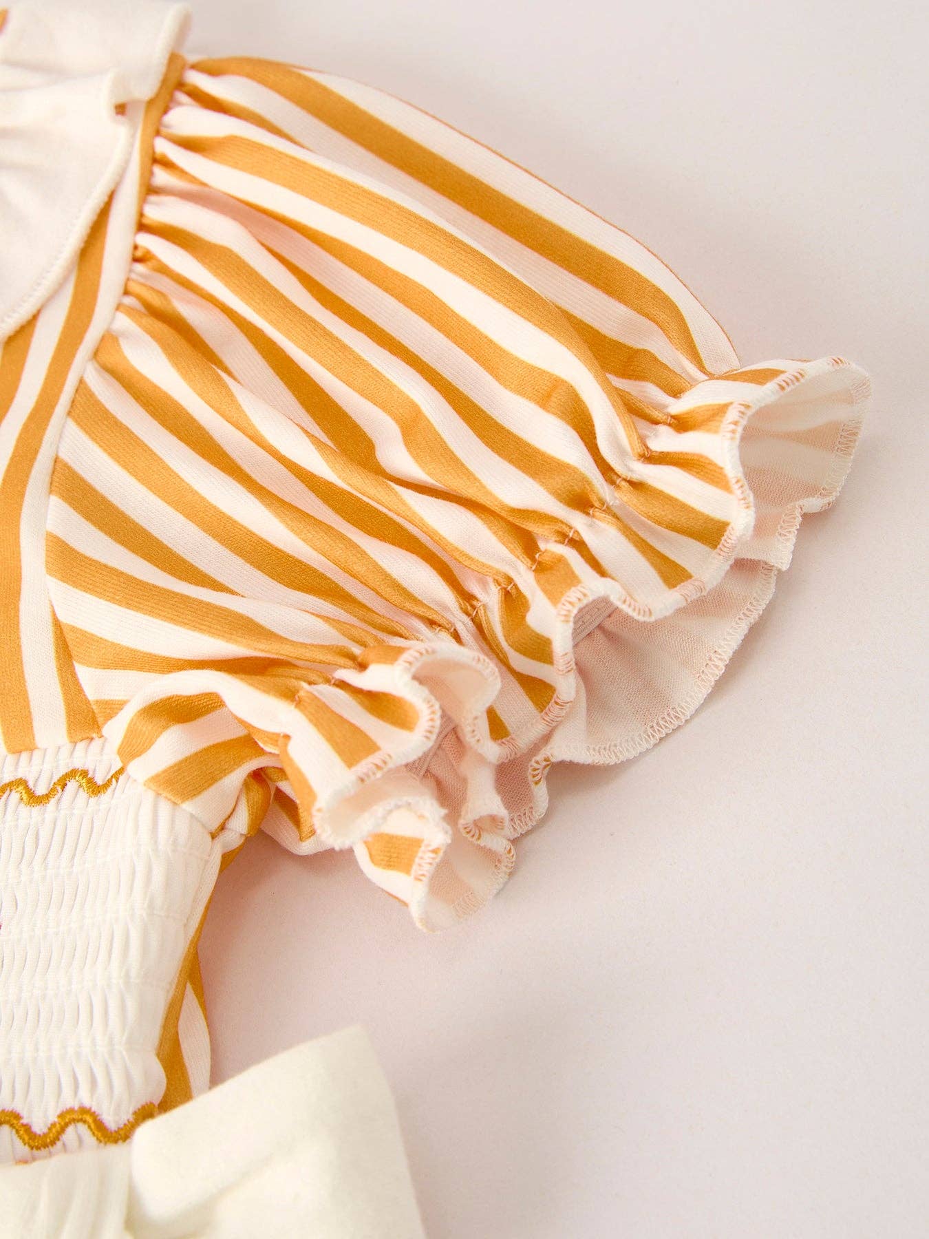 Fall Thanksgiving Orange Pumpkin Smock Embroidery Baby Girl Dress