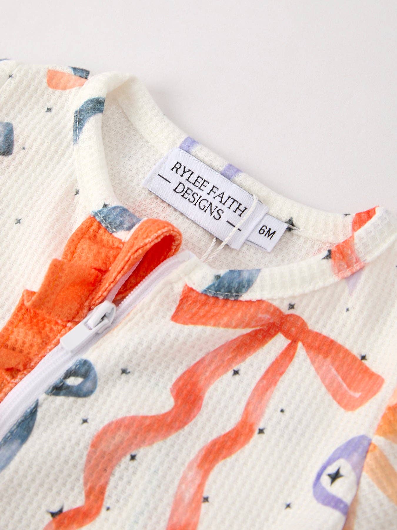 Bow Print Pajama Girls Romper