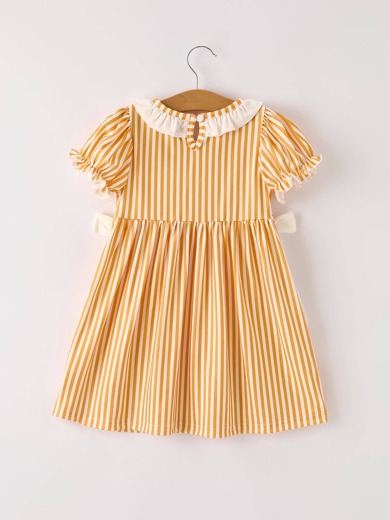 Fall Thanksgiving Orange Pumpkin Smock Embroidery Baby Girl Dress