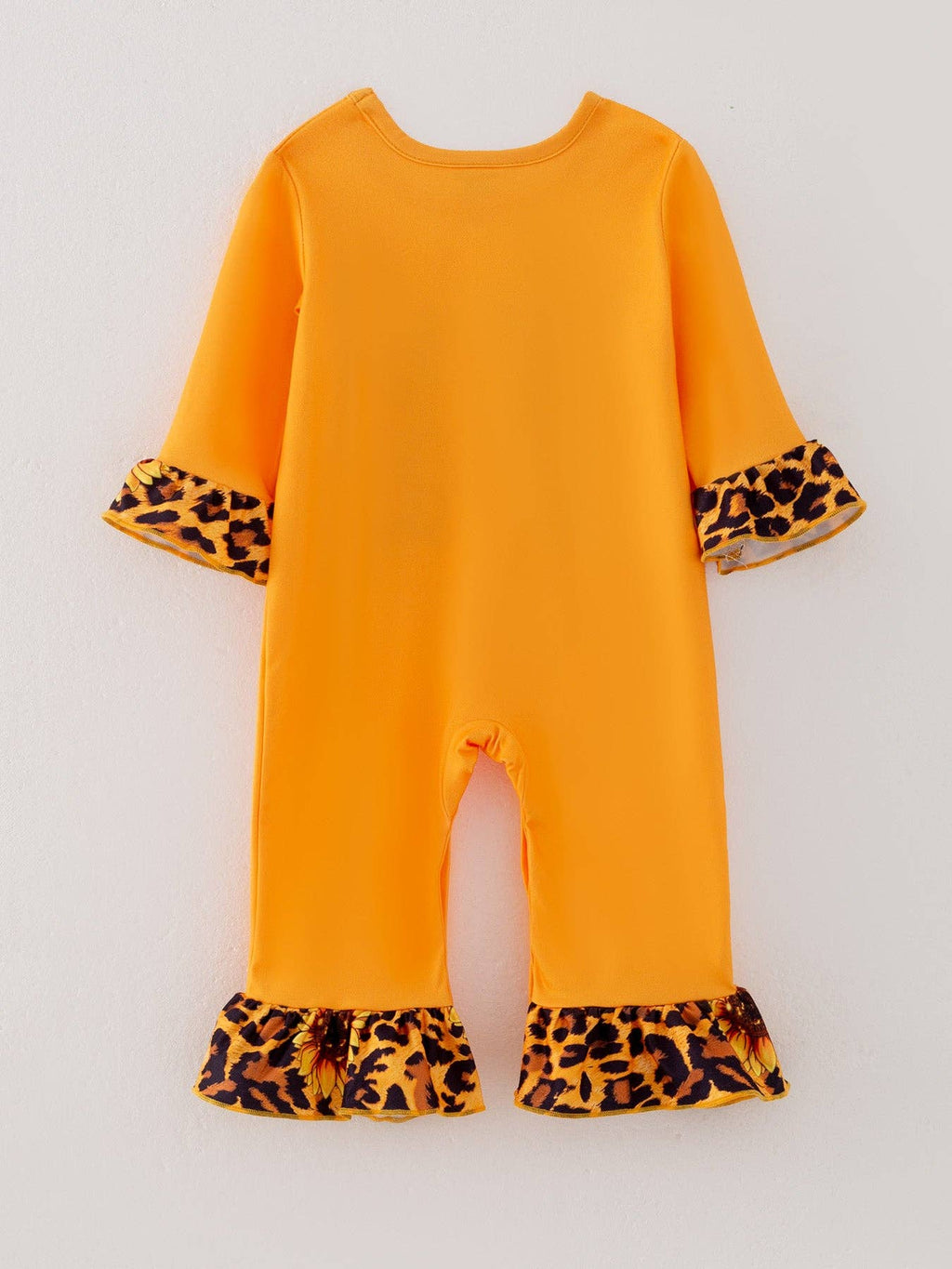 4 piece Baby Girl Autumn /Winter Letter Leopard O-neck Ruffle Romper Set