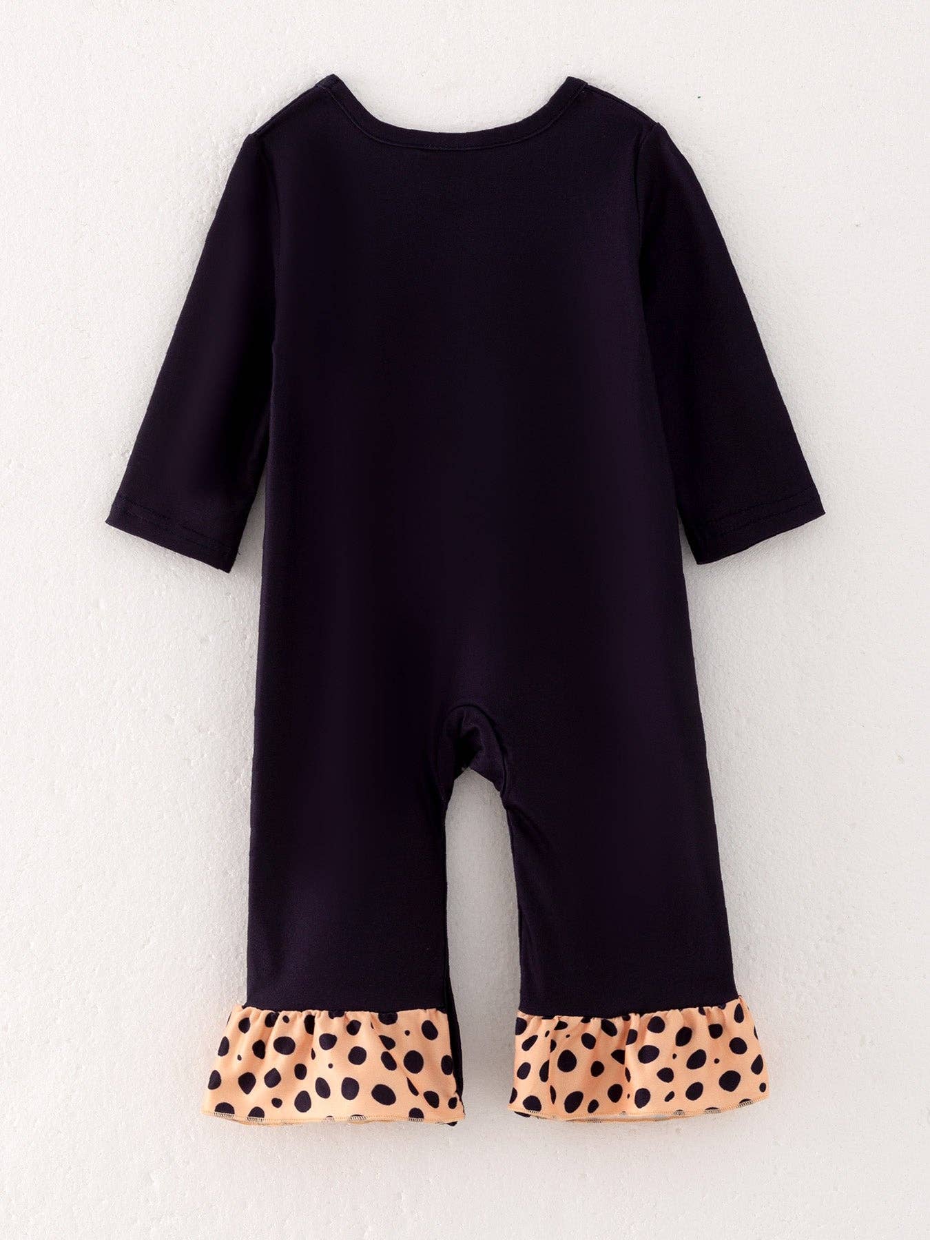4 piece Baby Girl Autumn /Winter Letter Leopard OX O-neck Ruffle Romper Set
