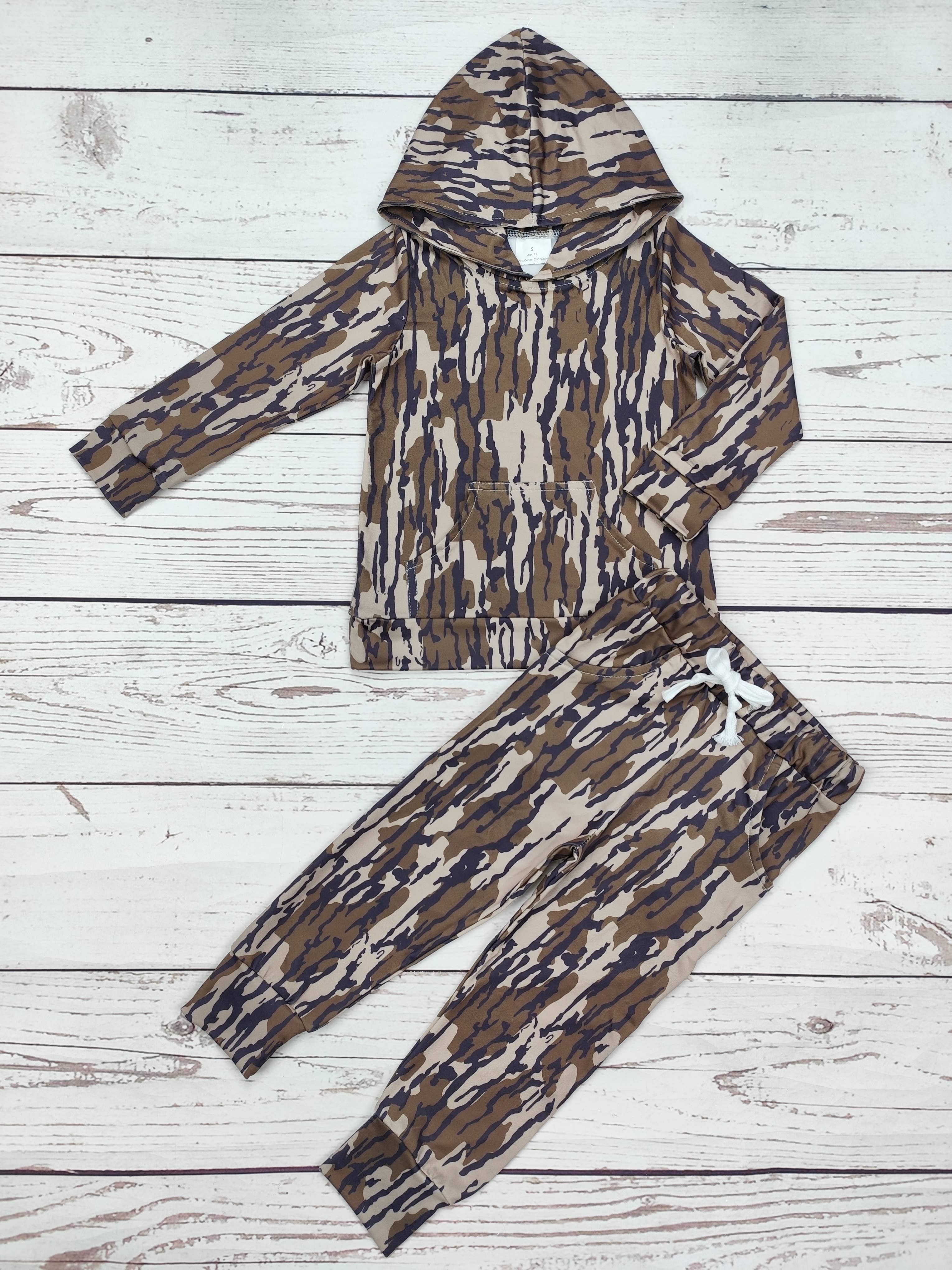 Boys Camouflage Print Hunting Pants Set