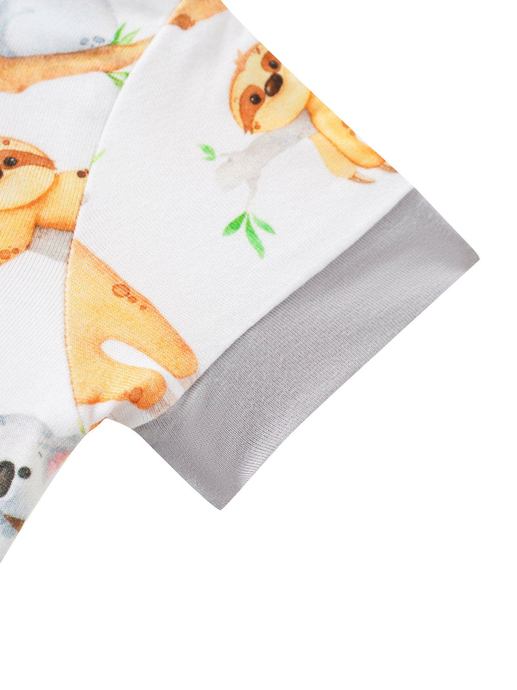 PoshTOT Sloth Bamboo Baby Shorty Zippy Romper