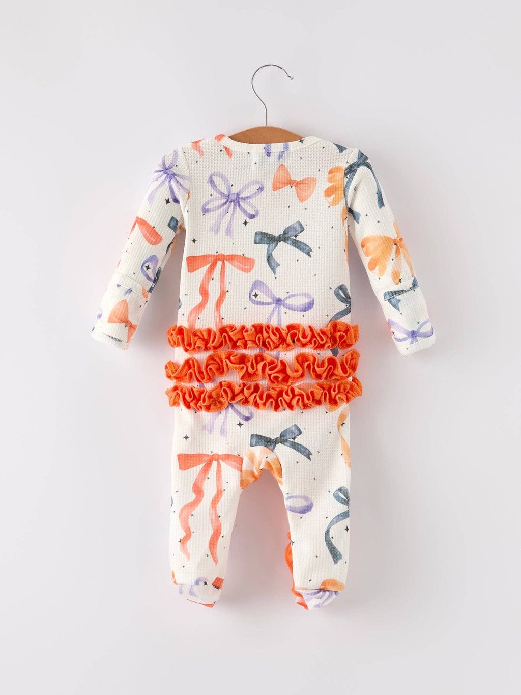 Bow Print Pajama Girls Romper