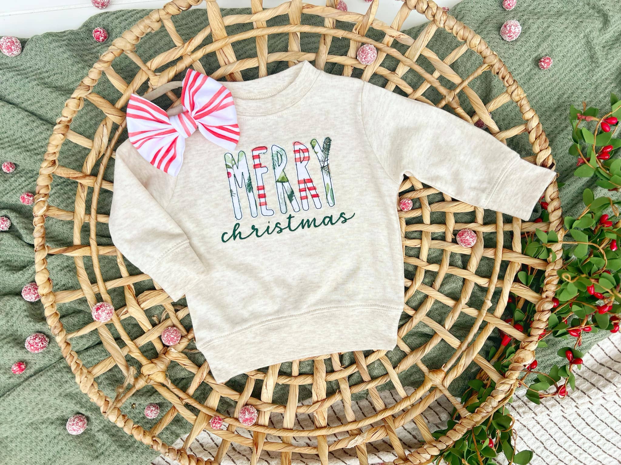Baby Sweatshirt | Merry Christmas | Oatmeal Red Green