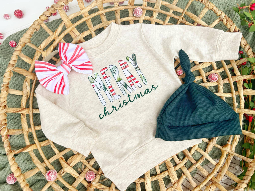 Baby Sweatshirt | Merry Christmas | Oatmeal Red Green