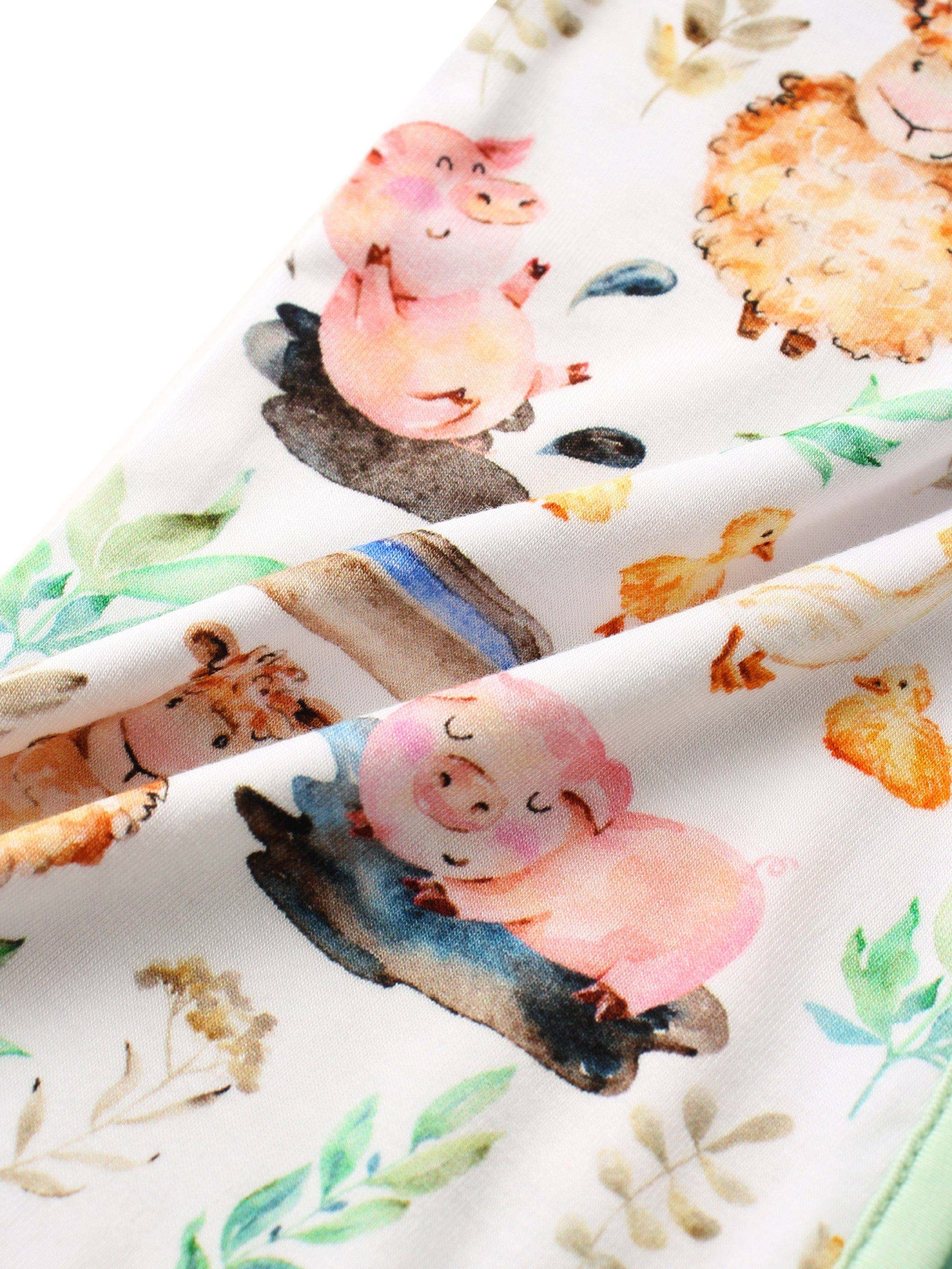 Posh TOT Farmyard Fun Bamboo Baby Convertible Zippy Romper