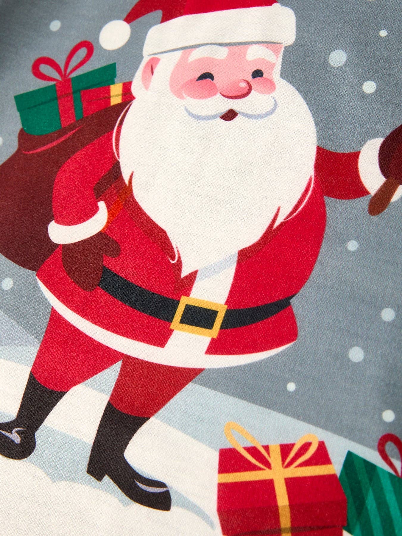 Christmas Print 2 Tops + 1 Pant Combination Girls Pajama Set