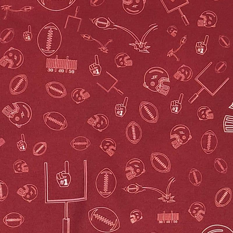 Football Field Goal Boy Romper-Burgundy