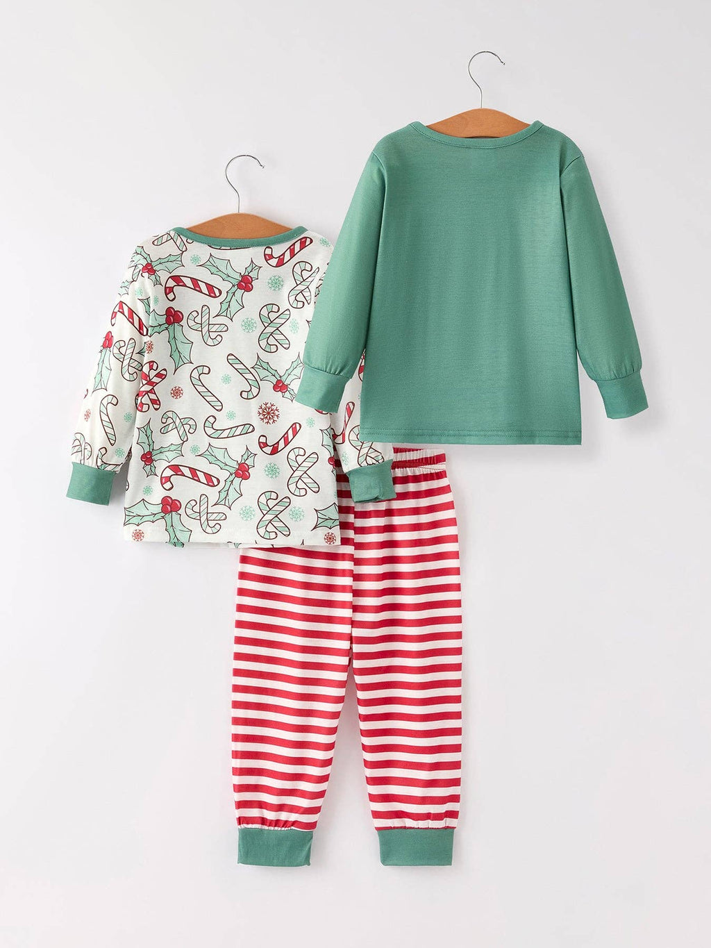 Christmas Print 2 Tops + 1 Pant Combination Girls Pajama Set
