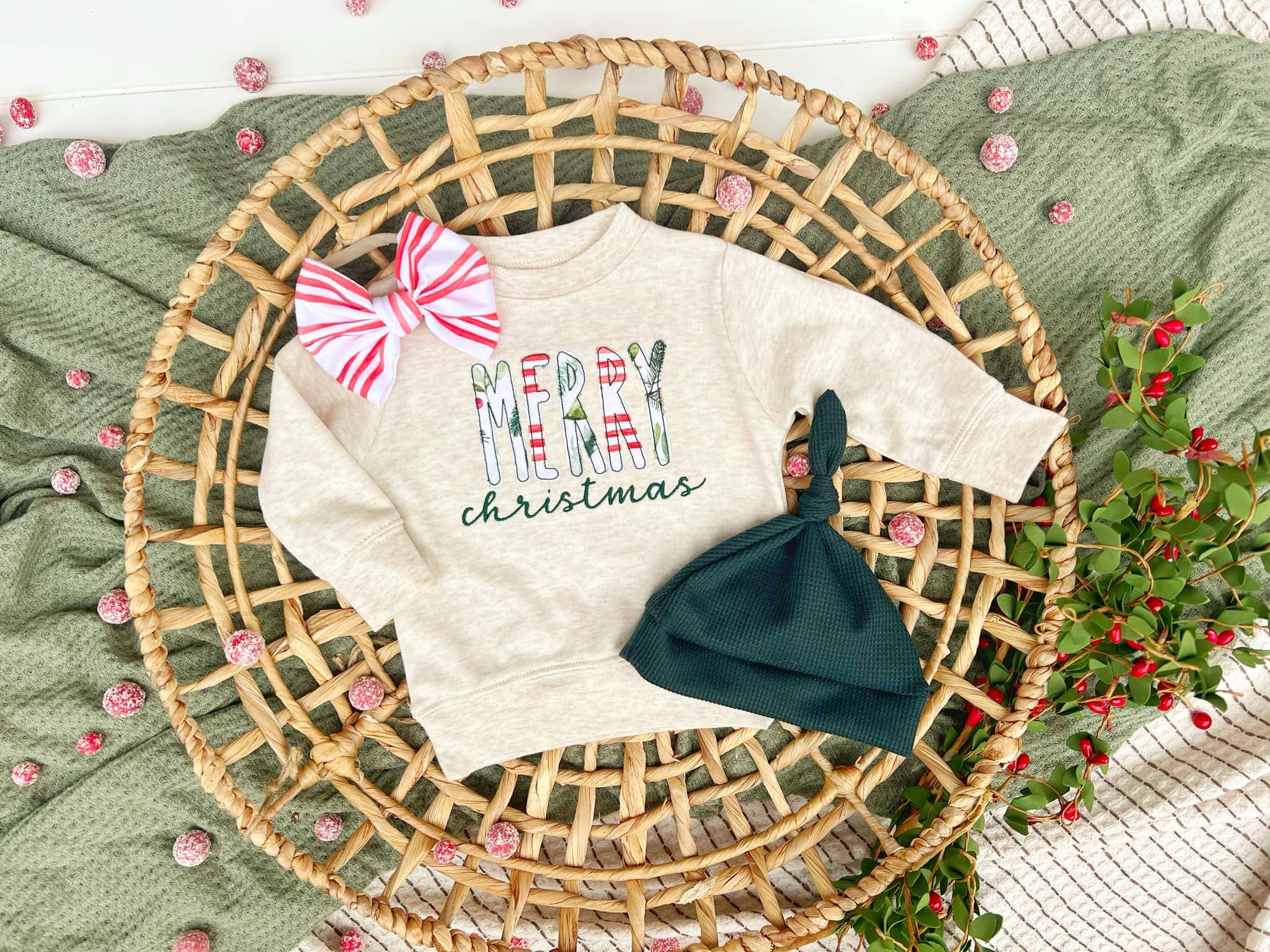 Baby Sweatshirt | Merry Christmas | Oatmeal Red Green