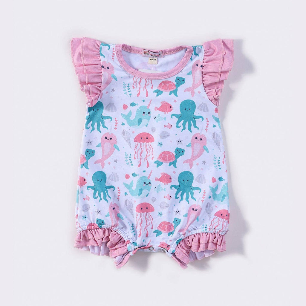 Pink Aquatic Baby Romper
