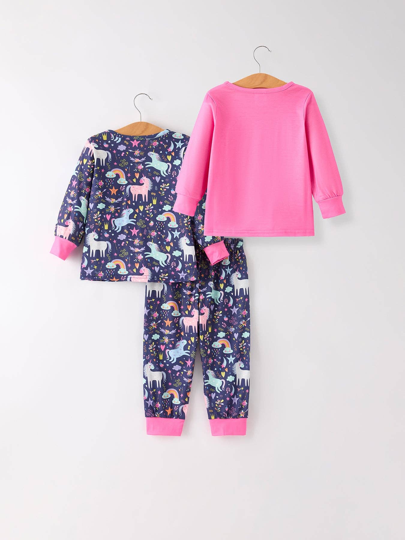 Christmas Print 2 Tops + 1 Pant Combination Girls Pajama Set